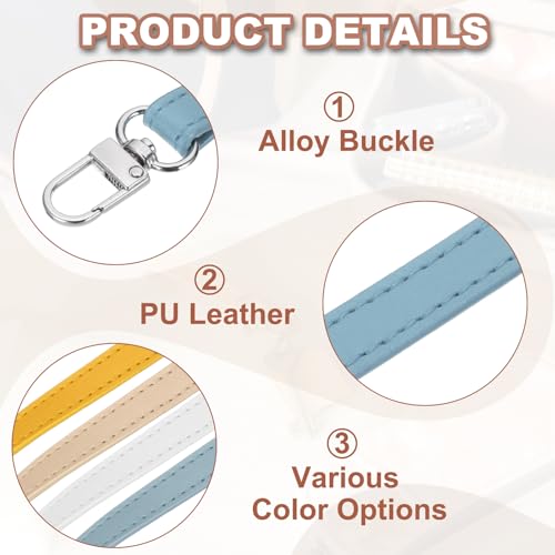 PATIKIL Leather Purse Handle Strap, 2 Pcs 17 Inch Leather Purse Strap Replacement DIY Women Clutch Bag Handbag Top Handle Strap Repair Accessories, Blue - color: Blue, size: 17 Inch