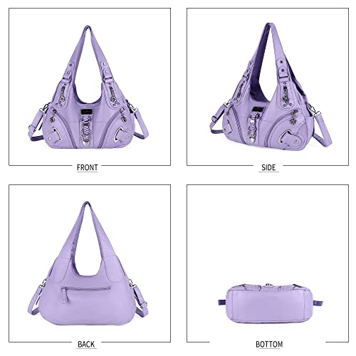 Angelkiss Hobo Purses and handbags for Women Satchel Handbag Women Purses Large Daily Shoulder Bags - color: 8901purple