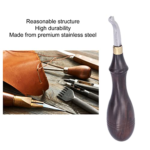Leather Edge Creaser Stainless Steel Double Line Marking Tool 1.5MM for Leathercraft Stitching Working, Heatable Wood Handle for Soft Leather Precise Grooving - size: 1.5MM