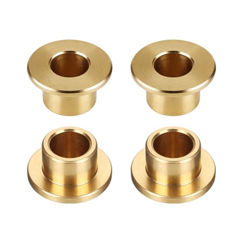 uxcell 4Pcs Flange Sleeve Bearings, 10mm Bore x 14mm OD x 12mm Length, Self-Lubricating Sintered Bronze Bushings - size: 10x14x12mm
