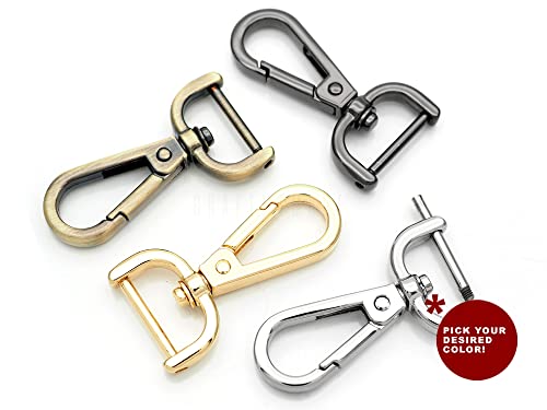 CRAFTMEMORE 2pcs Detachable Snap Hook Swivel Clasp w/Screw Bar VT493 Bag Strap Hardware Replacement (1/2 Inch, Brushed Brass) - color: Brushed Brass, size: 1/2 inch