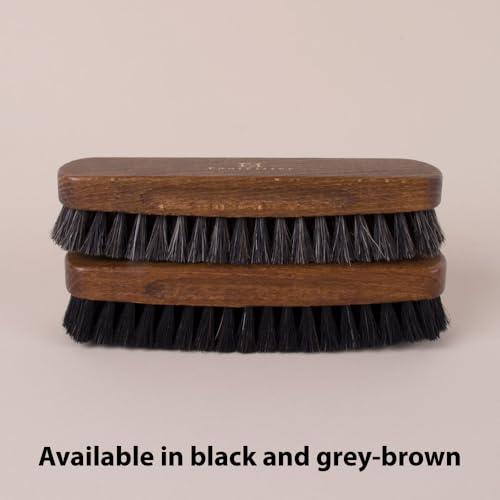 FootFitter Premium Horsehair Shoe Brush, Leather Shine & Buff (2 Pack) | Horsehair Bristles Clean, Lift Dirt, Buff Leather & Deliver Smooth, High‑Gloss Shine & Professional Finish (Made in Germany) - color: Set