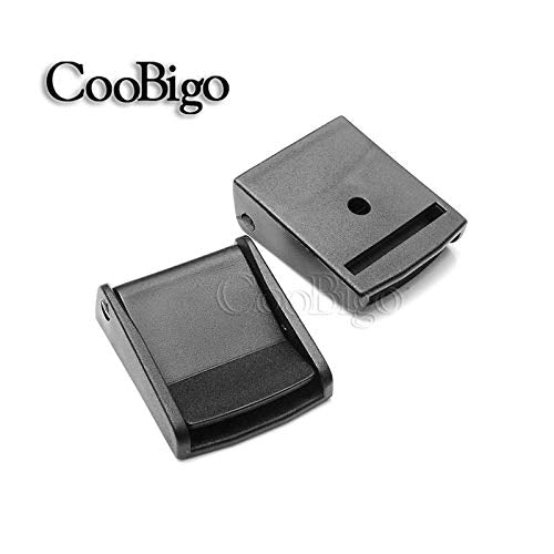 CooBigo 5pcs Webbing Cam Buckles Plastic Black Toggle Clip Backpack Straps - color: 1-1/4 Inch