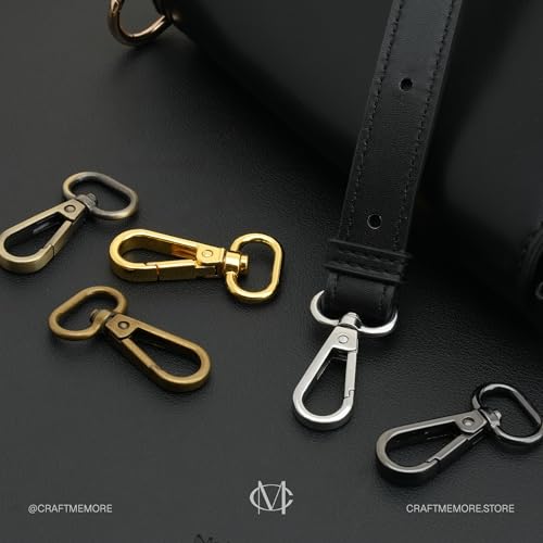 CRAFTMEMORE 10 Sets Antique Brass Snap Hooks Lobster Clasp Swivel Push Gate Fashion Clips with D Ring Craft FSD1 (3/4 Inch) - color: Antique Brass, size: 3/4 inch
