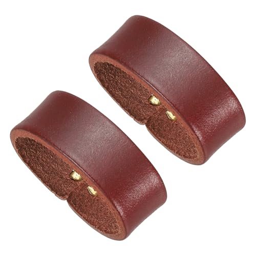 PATIKIL Leather Loop Keeper, Leather Loops Belt Keeper Loops Retainer Straps Replacement, - color: Reddish Brown, size: 1.3"/1.4"