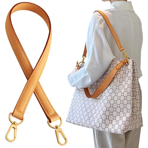 jiesinlov Genuine Vachetta Leather Replacement Straps Purse Shoulder short Strap conversion kit for Graceful tote soft speedy Alma And Dauphine Bags Brown (W0.7in,L25.6in-Beeswax) - color: W0.7in&l25.6in-beeswax