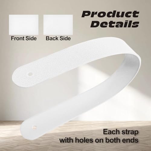 Mini Speaker Cabinet PU Leather Handles Strap, Small Bucket Strap Handheld Accessories, Replacement Handle for DIY Crocheted Bags, 10 Inches, White, 4 Pieces - color: White