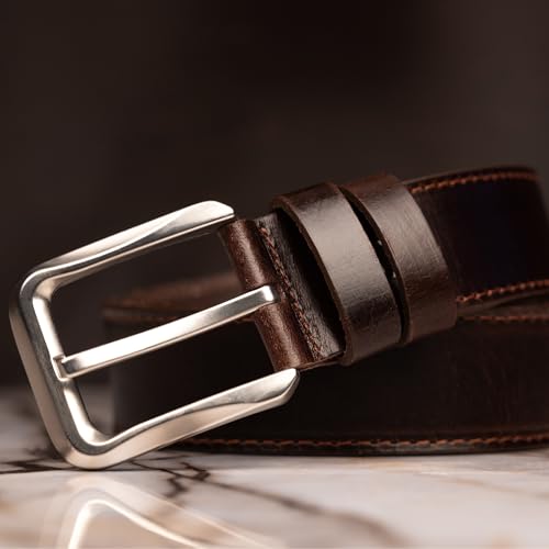 PATIKIL Leather Loop Keeper, Leather Loops Belt Keeper Loops Retainer Straps Replacement, - color: Reddish Brown, size: 1.6"/1.7"