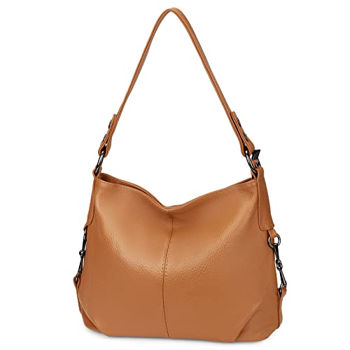 YALUXE Women's Real Leather Shoulder Bags Hobo Handbags Purse Crossbody Bag - color: 4 Z1 Tan