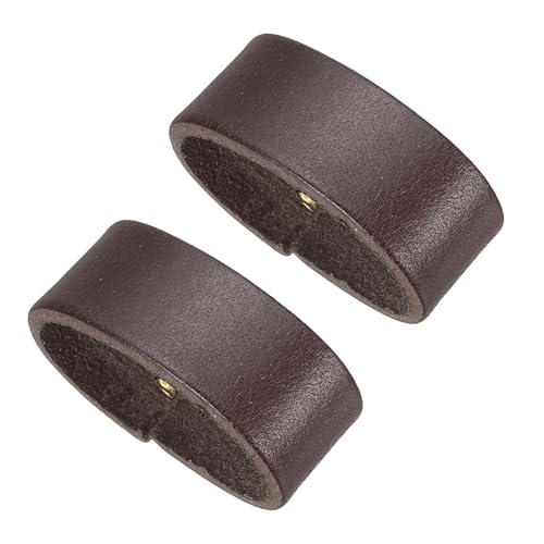 PATIKIL Leather Loop Keeper, Leather Loops Belt Keeper Loops Retainer Straps Replacement, - color: Coffee, size: 1.2"/1.3"