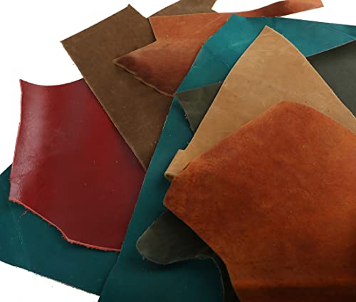 ARTESANAL Real Leather Scrap Remnants for Arts &Crafts from Furniture Making, Soft and Flexible, Sizes and Styles-6lb
