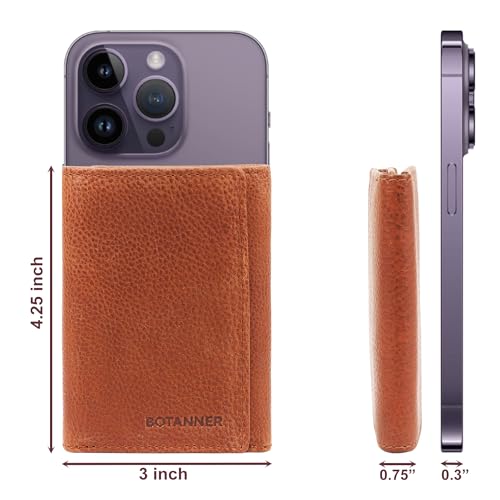 Genuine Leather Mens Trifold Wallet RFID Blocking with 6 Credit Card Slots 1 ID Window Section for Bills 2 Hidden Pockets | Tan - color: Tan, size: 6 Card + 1 ID