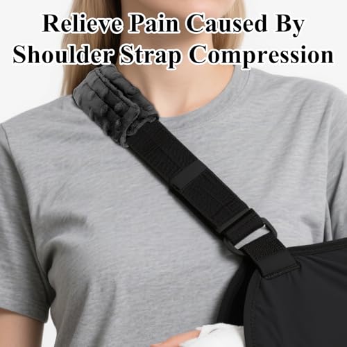 1 PCS Cushioned Arm Sling Padding for Neck,Slim Sling Pad Neck Shoulder Strap Cushion for Wrist Hand Injury Support Strap Padded Women Men (Black) - color: Black