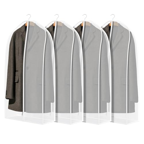 Zilink Garment Bags for Leather Coat Dust Covers for Hanging Clothes 40 in - size: 40"-4pack