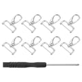 uxcell Swivel Clasps Hook, D Ring Detachable Snap Hardware Metal Lobster Claw Clasp Hook with Screwdriver - color: Silver, size: 15mm(0.59 Inch)