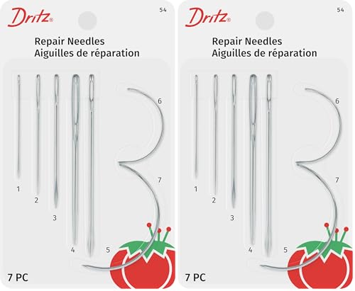 Dritz Repair Hand Needles, Assorted Styles & Sizes (7-Count) (Pack of 2) - size: Assorted Styles & Sizes (Pack of 2)