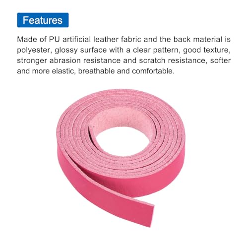 MECCANIXITY Leather Straps Strip Belt 1.2cm(0.5" Width) 100cm(40" Length) Leather Strips String Bright Pink for DIY Craft, Jewelry, Key Chains - color: Bright Pink, size: 1.2cm x 100cm