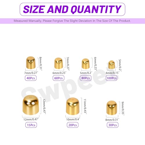 Swpeet Tassel Leather Cords Buckle End Tip Cap for Creative Projects - color: Golden