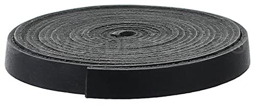CleverDelights Black 3/8" Leather Strap - 7 Feet - 9.5mm Genuine Leather Strip