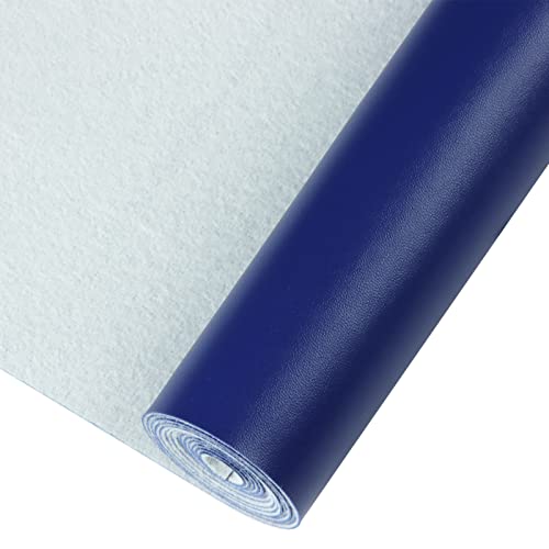 Smooth Solid Color Faux Leather Sheets Roll 12"X53" (30cmX135cm),Very Suitable for Making Crafts, Leather Earrings, Bows,Sewing (Blue) - color: Blue