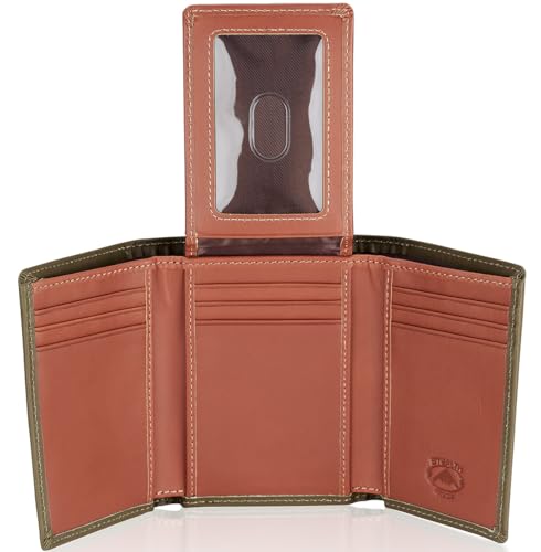 Stealth Mode Trifold Wallet - RFID Blocking Wallet with Flip ID Holder - Leather Case for Money, Credit Cards - Mens Organizer, Divided Billfold, Identity Protection - Men's Gifts (Camo) - color: Camo