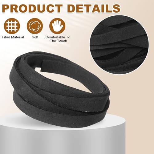 uxcell 10Pcs 1 Yard 10mm Wide Flat Leather String Cord, 1.4mm Thick Craft Suede Strap Braiding Lacing Strips Rope for DIY Leather Crafts Necklace Bracelet Collars Belts, Black - color: Black