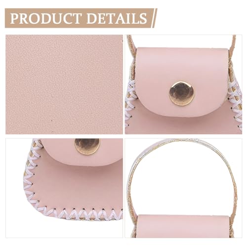 CALFOVERA DIY Genuine Leather Purse Making Kit for Women Handbag Mini Coin Bag Sewing Set Handmade Small Purse Crochet Knitting Supplies for DIY Birthday Bridal Wedding Gift(Pink) - color: pink