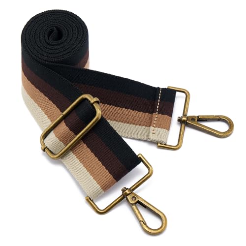 ZOOEASS Bronze Buckles Purse Strap, 2" Wide Crossbody Handbag Strap Adjustable Replacement Shoulder Strap Vintage Embroidery - color: 5cm-color20