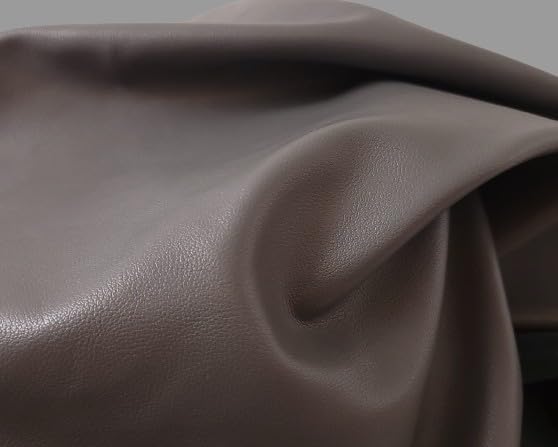 NAT Leathers Gray Smooth Vegan Faux Leather Fabric Sheet Synthetic Pleather 0.9 mm 1/2 Yard 18-20 inch Wide x 54 inch Length Soft Smooth Upholstery Half Yard (18" x 54") (Grey) - color: Grey
