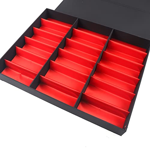 18 Slot Sunglasses Organizer Multi Display Case Jewelry Collection Case for Jewelry Collection sunglass glass watch - color: Black Red