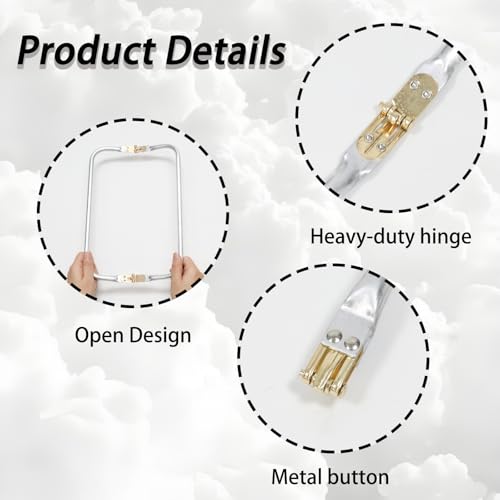 Mormchlots 2Pcs 11.8 Inch Metal Purse Frame | Rectangle Lock Frame Purse Hardware Kiss Lock Clasp Bag Frame, U-Shaped Handle for DIY Bag Making/Sewing Clutch Crafts - size: 11.8inch