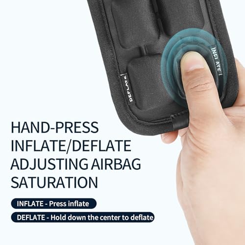 JFT Shoulder Strap Pad 3D Air Cushion Adjustable Air Pressure Suitable for All Kinds of Backpacks 2Pcs(Black) - size: Three Rows