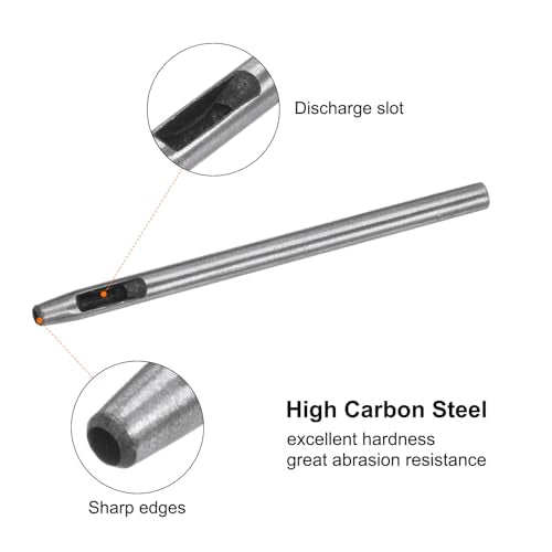 HARFINGTON 2pcs Hollow Punch for Leather 3mm Round Hole Punch Tool for Belt Puncher Carbon Steel Single Punch for Watch Belt Cut Leather Craft Rubber Paper Fabric Plastic Soft Material - size: 3mm