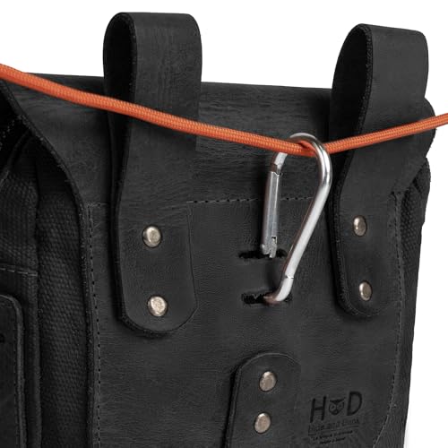 Hide & Drink, Survival Camping Pouch, Belt Loop, Rustic and Handy Tool Bag, Weather Resistant Outdoor Accessories, Traveling Essentials, Waxed Canvas, Handmade - color: Charcoal Black