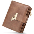 HUANLANG Small Wallets Women RFID Blocking Ladies Wallet with Zipper | Women’s Wallet Credit Card Holder, Leather, ID Window, Zipper Coin Pocket, Bifold, Perfect Gifts, Fits Small Purses, Travel - color: Light Brown