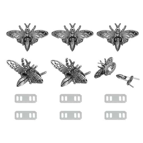 uxcell Bee Turn Lock Clasp, Zinc Alloy Closures Lock Fasteners Purse Twist Clip Clasp for Handbag Leather Bag Making - color: Metallic Black