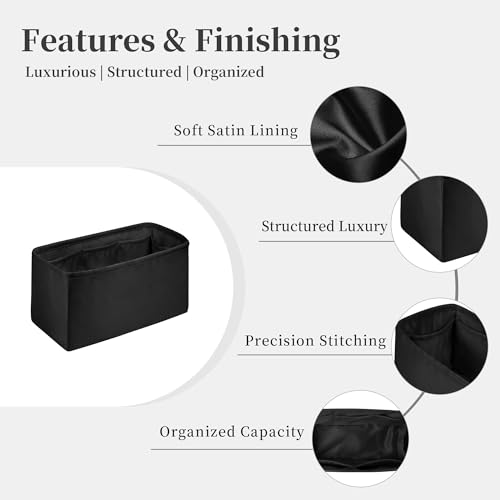 Satin Purse Organizer for Chanel 25 Bag Jumbo, Black - color: Black, size: 25 Handbag Jumbo