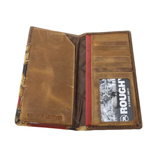 HOOEY Leather Men's Western Rodeo Wallet (Patchwork - Red/Black) - color: Patchwork - Red/Black
