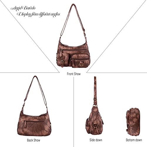 Angel Barcelo Cross body Shoulder Bag Women Soft PU Leather Purses and Handbags - color: Fashion Brown