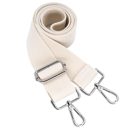 S&loyoe Thickened Solid Color Purse Straps Replacement Crossbody Bag Strap Adjustable Wide Guitar Straps for Handbags 1.5inch - color: Beige silver buckle