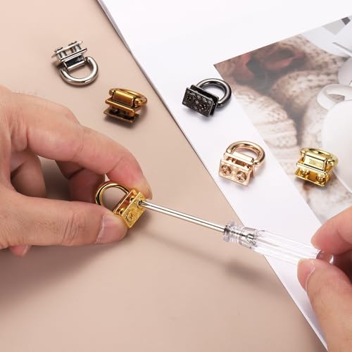 M METERXITY Metal Bag Connector, Purse Suspension Clasp with D Ring for Purse/DIY Crafts Hardware Accessories - color: Silver