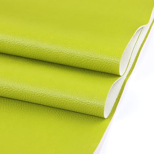 Ramya Faux Leather Sheets Roll 12" X 53"(30cm X 135cm) Upholstery Faux Leather Suitable for Handmade DIY, Earrings, Hair Clips, Sewing Crafts Projects (Fruit Green) - color: Fruit Green