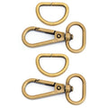 CRAFTMEMORE 10 Sets Antique Brass Snap Hooks Lobster Clasp Swivel Push Gate Fashion Clips with D Ring Craft FSD1 (1 Inch) - color: Antique Brass, size: 1 inch