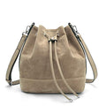 AFKOMST Suede Bucket Bag for Women Medium Slouchy Shoulder Purse | Faux suede; 2 detachable straps for shoulder or crossbody carrying;fit tablets, A5, long wallet; - color: Camel