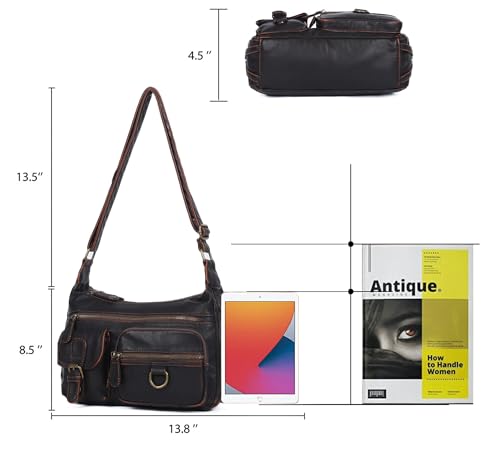 Angel Barcelo Cross body Shoulder Bag Women Soft PU Leather Purses and Handbags - color: 801-coffee