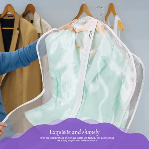 Zilink Garment Bags for Fur Coat Suit Bags for Closet Storage 50 in, White - size: 50"-4pack