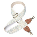 Purse Strap Replacement Crossbody Adjustable Bag Strap Retro Jacquard Embroidery Wide Shoulder Strap for Women Handbags - color: Light Blue Pattern