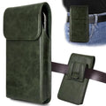 Holster for Galaxy S25 Ultra S24 Ultra S23 Ultra 5G Note 20 Ultra 5G Note 10+ Plus 5G, Premium Leather Pouch with Belt Clip Phone Holster Belt Case, Green -XL - color: Green, size: X-Large