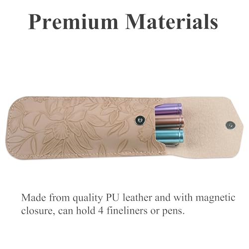 Adjustable Elastic Band Pen Holder for Notebooks, Pen Sleeve Pouch for Journals, Pencil Holder, Bible Planner Accessories, Cute Pencil Case(1-Light Brown) - color: 1-Light Brown