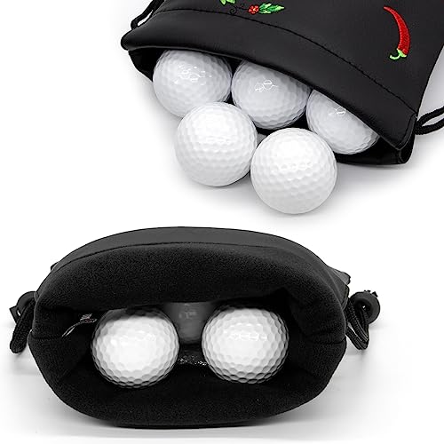 Golf Valuables Pouch - Leather Tee Pouch with Drawstring Closure Golf Gifts - color: Mexico Skull